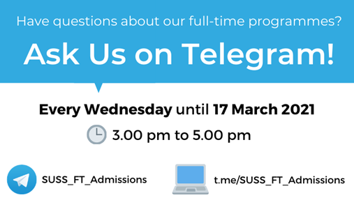 Telegram Live Chat Sessions with Full-time Admissions Team